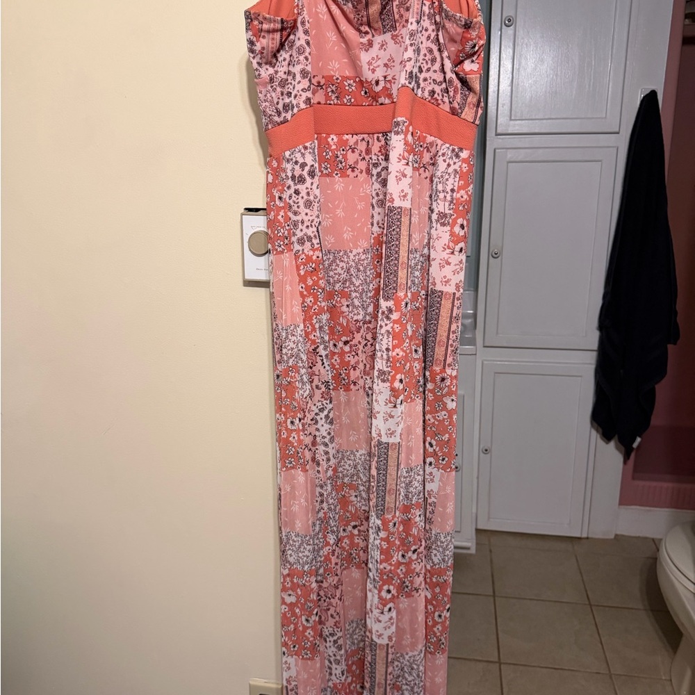No Boundaries Coral and Pink Dress